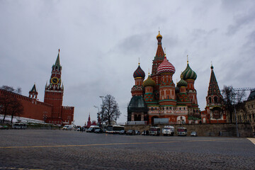 St. Basil's Cathedral in Moscow on Red Square in January