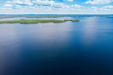 Aerial view of lake Paijanne, Paijanne National Park, Finland.