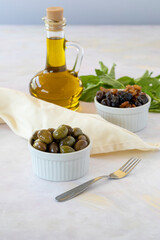 olives on a white background