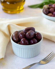 olives on a white background