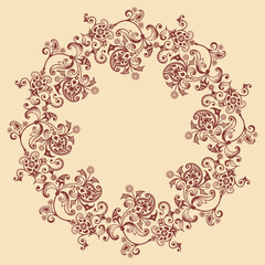 Vector ornamental nature vintage round border