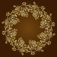 Vector ornamental nature vintage round border