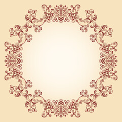 Vector ornamental nature vintage round border