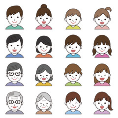 家族 顔 アイコン / vector eps	