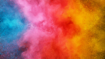 Abstract coloured powder explosion background