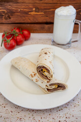 turkish meat doner wrap kebab
