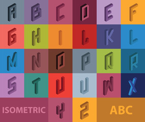 Isometric 3d alphabet (color)