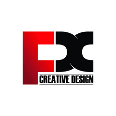 Letter PX simple monogram logo design vector