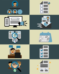 All process for Human Resources in recruitment vector