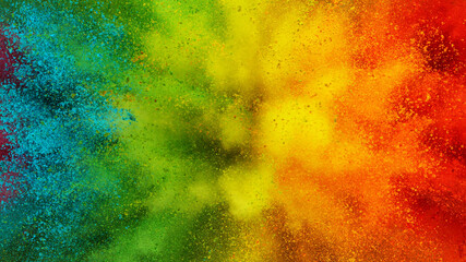 Abstract coloured powder explosion background