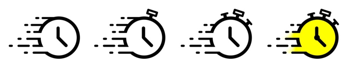 Fototapeta quick time icon, speed time vector icons set isolated on white background - vector illustration eps10 obraz