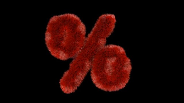 Fluffy hair fur text typography with alpha channel percent