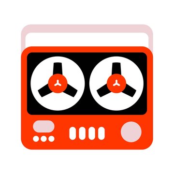 Old fashioned tape recorder vector illustration. Retro magnetophone icon.