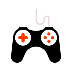 Game controller icon in flat design style. Game console, joystick sign.