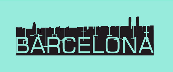 Barcelona,Spain city skyline  vector silhouette