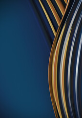 Minimal background for soft and smooth banner concept. Gradient ripple yellow and blue flowing liquid surface background. 3d rendering illustration.