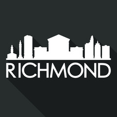Fototapeta premium Richmond Flat Icon Skyline Silhouette Design City Vector Art Famous Buildings.