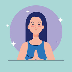 meditating woman , activity for health mental vector illustration design