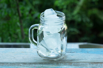 glass of ice cube