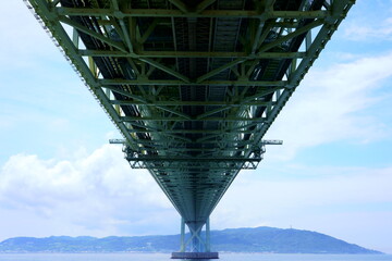 【兵庫県】真下から見る明石海峡大橋 / 【Hyogo】Under view of Akashikaikyo Bridge