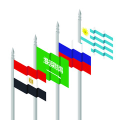 Soccer world championship tournament 2018 team flags Egypt Saudi Arabia ,Russia Uruguay