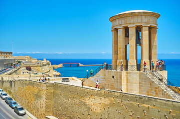 The monument on St Christopher's bastion, Valletta, Malta