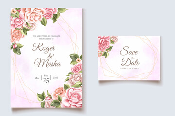 Wedding invitation template flowers