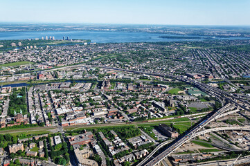 Aerial view of Westmount in western Montreal in winter.