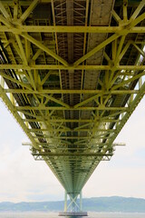 【兵庫県】真下から見る明石海峡大橋 / 【Hyogo】Under view of Akashikaikyo Bridge