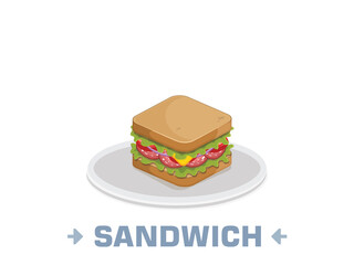 Sandwich on plate