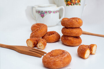 Beautiful photography of Rosquillas, white background