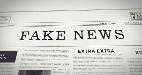 Fake News headline in Newspaper - obrazy, fototapety, plakaty