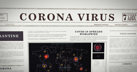 Corona Virus Covid-19 Headlines in Newspapers - obrazy, fototapety, plakaty