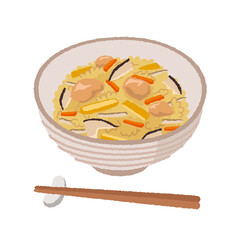 炊き込みご飯のイラスト