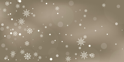 Snowflakes. Snow, snowfall. Falling scattered white snowflakes on a gradient background. Vector	