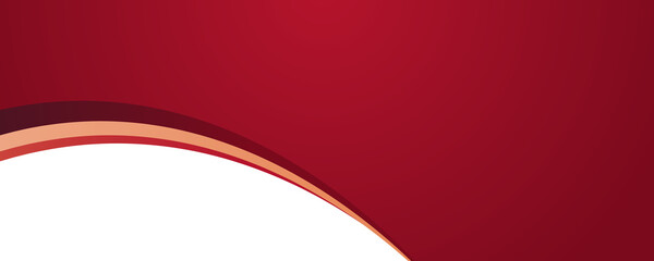 Abstract red white curve wide banner background