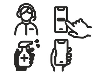 Call-center vector icon set