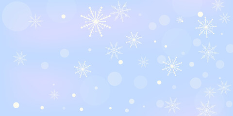 Fototapeta na wymiar Snowflakes. Snow, snowfall. Falling scattered white snowflakes on a gradient background. Vector 
