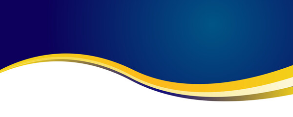 Abstract bright blue and yellow white curve wave business banner background