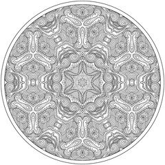 Vector floral ethnic outline hand drawn mandala