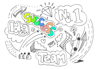 Business doodles. Concept of success.Concept of idea. Vector illustration.