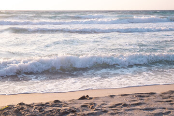 Spiaggia dell'isole di Kos al tramonto. Grecia. 