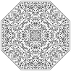 Vector mosaic hand drawn mandala octahedron figure