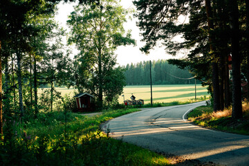 Countryside Finland on a hot summer day.