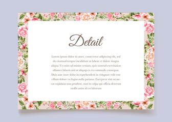 Wedding invitation template flowers