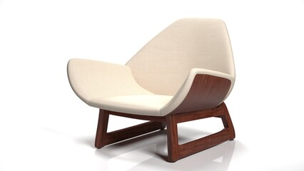 3d rendering of a chair on white background
