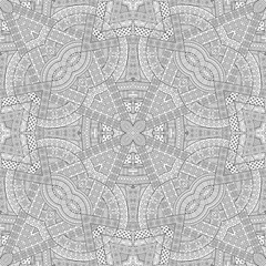 Vector ethnic hand drawn line art seamless pattern