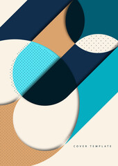 Abstract background with colorful paper cut shapes. Corporate design. Template for a poster, banner, business card, postcard. Vector