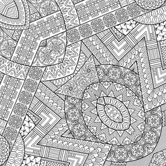 Vector ethnic hand drawn line art background