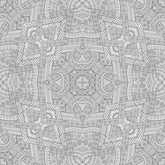 Fototapeta premium Vector ethnic hand drawn line art seamless pattern